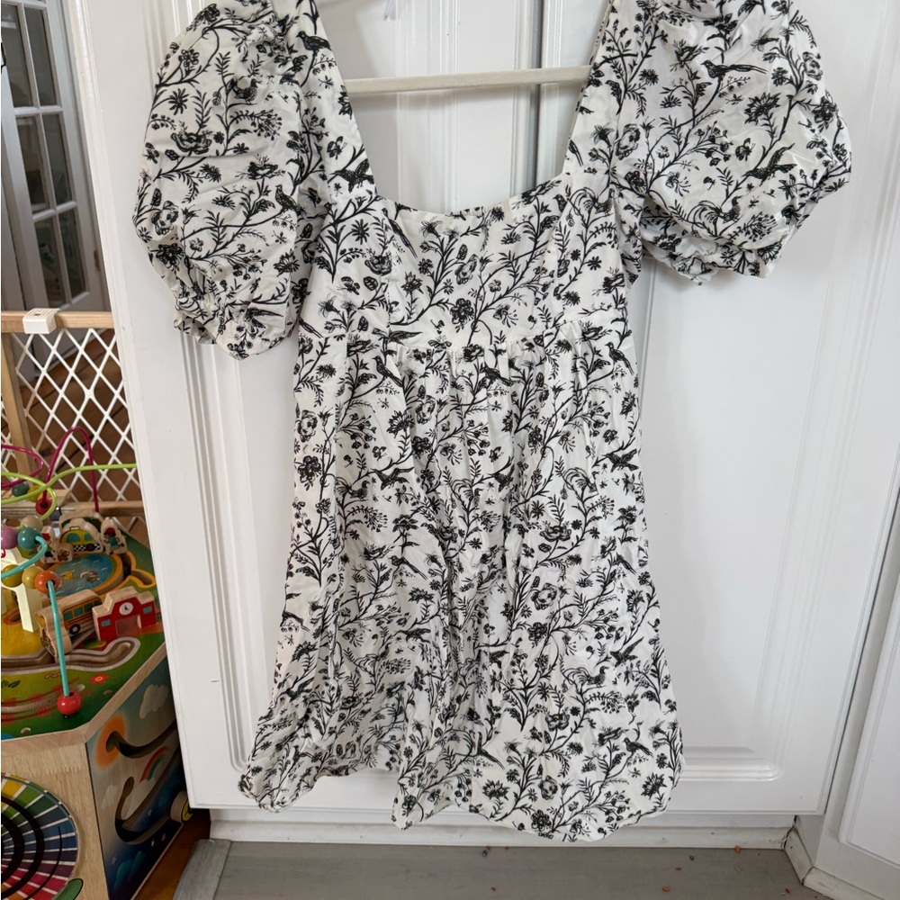 Laura Ashley Black and White Floral Mini Dress